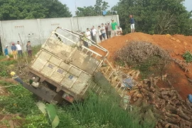 Hiện trường vụ tai nạn. (Ảnh: Đậu Tất Thành/TTXVN)