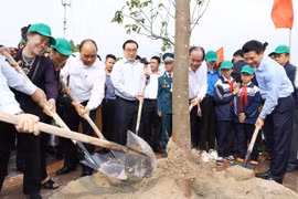Thủ tướng Nguyễn Xuân Phúc dự Lễ phát động Tết trồng cây đời đời nhớ ơn Bác Hồ năm 2019. (Ảnh: Thống Nhất/TTXVN)
