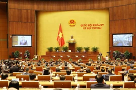 Chủ tịch Quốc hội Vương Đình Huệ phát biểu bế mạc Kỳ họp thứ hai, Quốc hội khoá XV. (Ảnh: Trí Dũng/TTXVN)