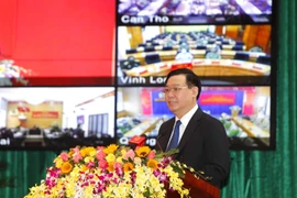 Chủ tịch Quốc hội Vương Đình Huệ phát biểu chỉ đạo. (Ảnh: Thanh Vũ/TTXVN)