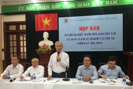 Họp báo thông tin về Đại hội đại biểu người Công giáo Việt Nam xây dựng và bảo vệ Tổ quốc lần thứ VII. (Ảnh: PV/Vietnam+)