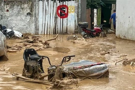 Thiệt hại do mưa lũ gây ra tại thành phố Sao Sebastiao, bang Sao Paulo, Brazil. (Ảnh: AFP/TTXVN)