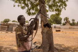 Binh sỹ Nam Sudan được triển khai tại khu vực Leer. (Ảnh: AFP/TTXVN)