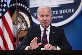 Tổng thống Joe Biden phát biểu tại Washington, DC, Mỹ. (Ảnh: AFP/TTXVN)