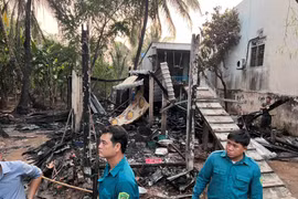 Hiện trường vụ hỏa hoạn. (Nguồn: Báo An Giang)