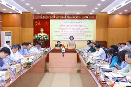 Thường trực Ban Bí thư, Trưởng Ban Tổ chức Trung ương Trương Thị Mai phát biểu kết luận buổi làm việc. (Ảnh: Văn Điệp/TTXVN)