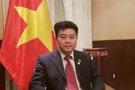 Ông Nguyễn Đức Minh, Đại biện lâm thời Đại sứ quán Việt Nam tại Nhật Bản, trả lời phỏng vấn TTXVN. (Ảnh: Đào Thanh Tùng/TTXVN)