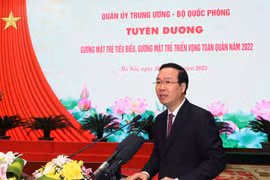 Chủ tịch nước Võ Văn Thưởng phát biểu tại lễ tuyên dương. (Ảnh: Trọng Đức/TTXVN)