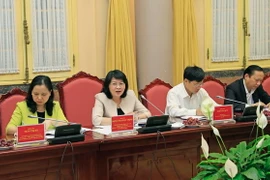 Phó Chủ tịch nước Đặng Thị Ngọc Thịnh chủ trì cuộc họp của Ban Tổ chức Nhà nước chuẩn bị cho Lễ kỷ niệm 70 năm Ngày Chủ tịch Hồ Chí Minh ra Lời kêu gọi thi đua ái quốc. (Ảnh: Nhan Sáng/TTXVN)