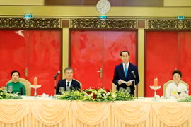 Chủ tịch nước Trần Đại Quang đọc diễn văn chào mừng. (Ảnh: Nhan Sáng/TTXVN)