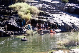 Chân thác Pongour. (Ảnh: Đặng Tuấn/TTXVN)