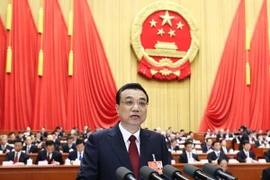 Thủ tướng Trung Quốc Lý Khắc Cường phát biểu tại lễ khai mạc Kỳ họp thứ nhất Quốc hội Trung Quốc. (Nguồn: THX/TTXVN)