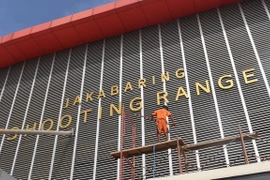 Một công trình phục vụ ASIAD 18 được hoàn thiện tại Palembang, Indonesia. (Nguồn: AFP/TTXVN)