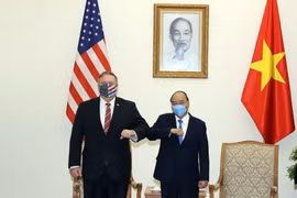 Thủ tướng Nguyễn Xuân Phúc tiếp Ngoại trưởng Hoa Kỳ Mike Pompeo. (Ảnh: Thống Nhất/TTXVN)