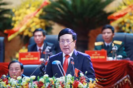 Đồng chí Phạm Bình Minh, Ủy viên Bộ Chính trị, Phó Thủ tướng, Bộ trưởng Bộ Ngoại giao phát biểu chỉ đạo đại hội. (Ảnh: Phương Hoa/TTXVN)