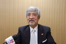 Ông Hiroyuki Moribe, Giám đốc Điều hành Viện Nghiên cứu Kinh tế Việt Nam (OERI) của Nhật Bản, trả lời phỏng vấn TTXVN. (Ảnh: Đức Thịnh/TTXVN)