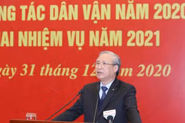 Ủy viên Bộ Chính trị, Thường trực Ban Bí thư Trần Quốc Vượng phát biểu chỉ đạo hội nghị. (Ảnh: Phương Hoa/TTXVN)