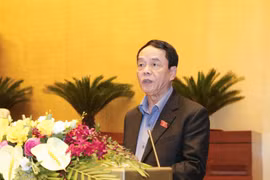 Trong ảnh: Ủy viên Ủy ban Thường vụ Quốc hội, Chủ nhiệm Ủy ban Quốc phòng và An ninh của Quốc hội Võ Trọng Việt trình bày Báo cáo giải trình, tiếp thu, chỉnh lý dự thảo Luật Biên phòng Việt Nam. (Ảnh: Doãn Tấn/TTXVN)