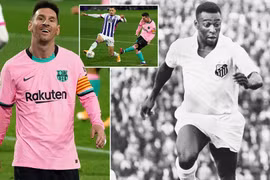 Messi vượt qua huyền thoại Pele để lập kỷ lục ghi bàn. (Nguồn: Daily Mail)