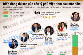 [Infographics] Biến động tài sản của các tỷ phú Việt Nam sau một năm
