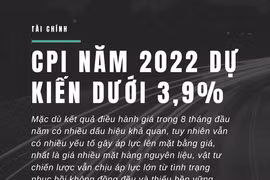 [Infographics] CPI năm 2022 của Việt Nam dự kiến dưới 3,9% 