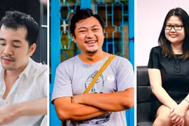 Từ trái qua là các đạo diễn Trịnh Đình Lê Minh, Phan Gia Nhật Linh và biên kịch Kay Nguyễn.