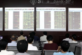 Nhà đầu tư đang theo dõi diễn biến các chỉ số chính (Ảnh: TTXVN)