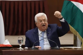 Tổng thống Palestine Mahmoud Abbas phát biểu tại một cuộc họp ở thành phố Ramallah, Bờ Tây. (Ảnh: ANI/TTXVN)
