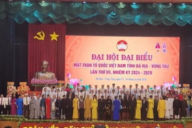 Ra mắt Chủ tịch và các Ủy viên Mặt trận Tổ quốc Việt Nam tỉnh Bà Rịa-Vũng Tàu nhiệm kỳ 2024-2029. (Ảnh: Hoàng Nhị /TTXVN)