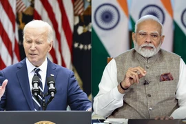 Tổng thống Mỹ Joe Biden và Thủ tướng Ấn Độ Narendra Modi. (Nguồn: Kyodo-ANI/TTXVN)