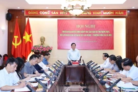 Hội nghị triển khai Quyết định kiểm tra của Ban Bí thư năm 2024 với Ban cán sự đảng Bộ Lao động-Thương binh và Xã hội năm. (Ảnh: Phương Hoa/TTXVN)