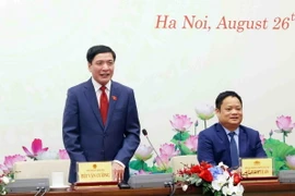 Tổng Thư ký Quốc hội, Chủ nhiệm Văn phòng Quốc hội Bùi Văn Cường phát biểu. (Ảnh: Phạm Kiên/TTXVN)