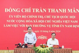 Chủ tịch Quốc hội Trần Thanh Mẫn phát biểu. (Ảnh: Thống Nhất/TTXVN)