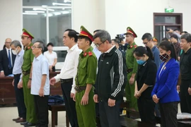 Các bị cáo nghe Hội đồng xét xử tuyên án. (Ảnh: Doãn Tấn/TTXVN)