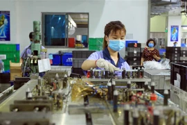 Sản xuất linh kiện điện tử. (Nguồn: TTXVN)