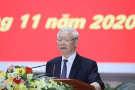 Tổng Bí thư, Chủ tịch nước Nguyễn Phú Trọng dự và phát biểu chỉ đạo Hội nghị. (Ảnh: Phương Hoa/TTXVN)