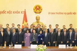 Chủ tịch Quốc hội Nguyễn Thị Kim Ngân với các Đại sứ. (Ảnh: Trọng Đức/TTXVN)