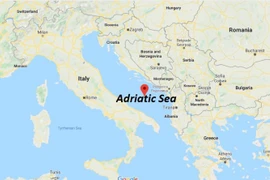 Vị trí biển Adriatic. (Nguồn: Google)