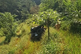 Hiện trường vụ tai nạn. (Ảnh: TTXVN phát)