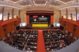 Quang cảnh Đại hội Đại hội đại biểu Đảng bộ Thành phố Hồ Chí Minh lần thứ XI, nhiệm kỳ 2020-2025. (Ảnh: Thanh Vũ/TTXVN)