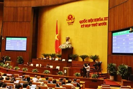 Quốc hội biểu quyết thông qua Luật Biên phòng Việt Nam với 456/462 phiếu tán thành, bằng 94,61%. (Ảnh: Trọng Đức/TTXVN)