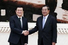 Chủ tịch nước Trương Tấn Sang tiếp các lãnh đạo Campuchia