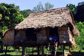 Những túp nhà xiêu vẹo của đồng bào người Vân Kiều tại bản Nà Lâm. (Ảnh: Hùng Võ/Vietnam+)