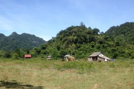 Bản Nà Lâm nằm lọt thỏm giữa những dãy núi đá. (Ảnh: Hùng Võ/Vietnam+)