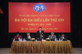 Tổng Giám đốc Thông tấn xã Việt Nam Nguyễn Đức Lợi phát biểu tại Đại hội. (Ảnh: Minh Sơn/Vietnam+)