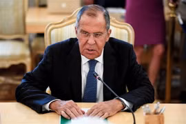 Ngoại trưởng Nga Sergei Lavrov trong một cuộc họp tại Moskva. (Nguồn: AFP/TTXVN)
