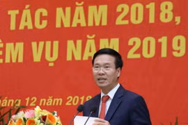 Trưởng Ban Tuyên giáo Trung ương Võ Văn Thưởng phát biểu kết luận Hội nghị. (Ảnh: Phương Hoa/TTXVN)
