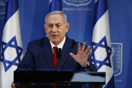 Thủ tướng Israel Benjamin Netanyahu phát biểu tại Tel Aviv. (Nguồn: AFP/TTXVN)