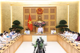 Thủ tướng Phạm Minh Chính chủ trì Hội nghị trực tuyến toàn quốc với các bộ, cơ quan Trung ương và địa phương về đẩy mạnh giải ngân kế hoạch vốn đầu tư công năm 2021, ngày 28/9 vừa qua. (Ảnh: Dương Giang/TTXVN)