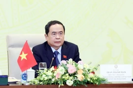 Phó Chủ tịch Thường trực Quốc hội Trần Thanh Mẫn phát biểu tại điểm cầu Hà Nội. (Ảnh: Phạm Kiên/TTXVN)